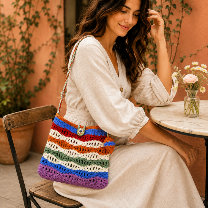 Boho Bloom Crochet Bag - Image 4