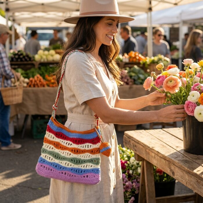Boho Bloom Crochet Bag - Image 8